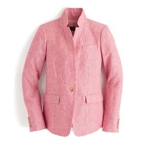 J Crew Regent Linen Blazer Jacket Heather Pink sz 0